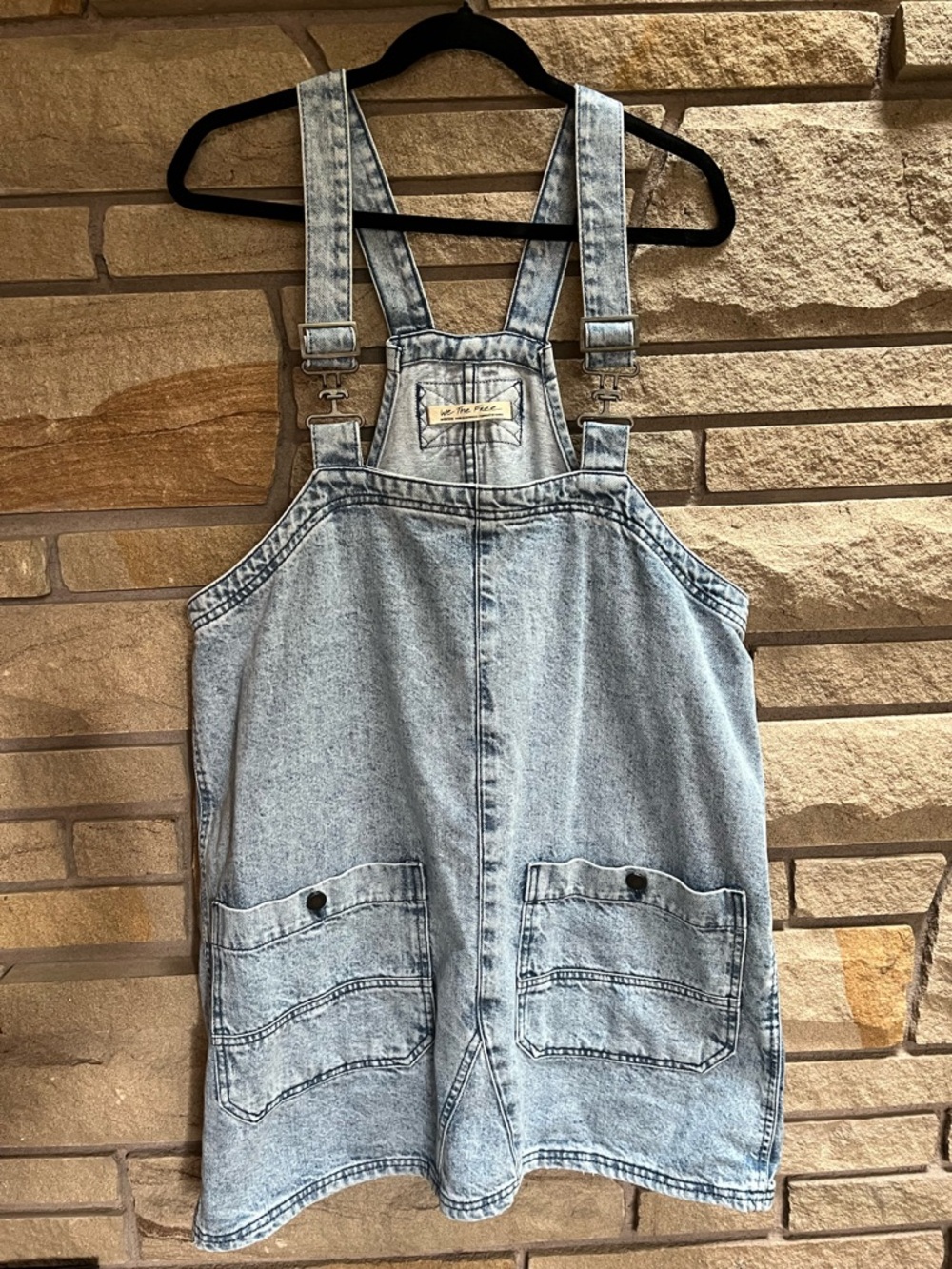Free People We The Free Denim Overall Dress Indigo Medium - Picture 5 of 13